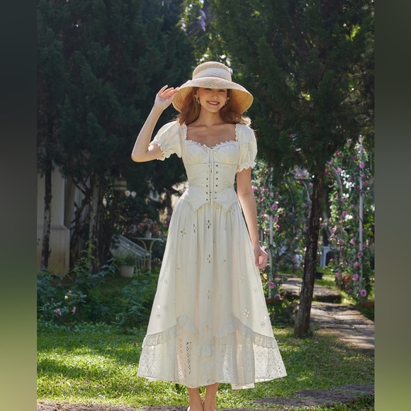 Lacemade Dresses & Skirts - Lacemade "I Flipped" White Ivory Cottagecore Dress size Medium